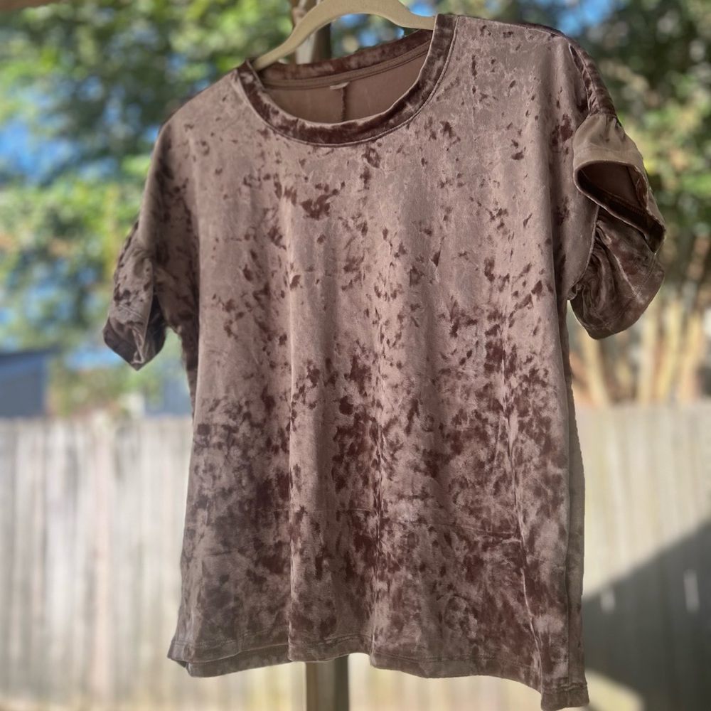 Pink Velvet Ruffle Sleeve Tee - Picture 6 of 7